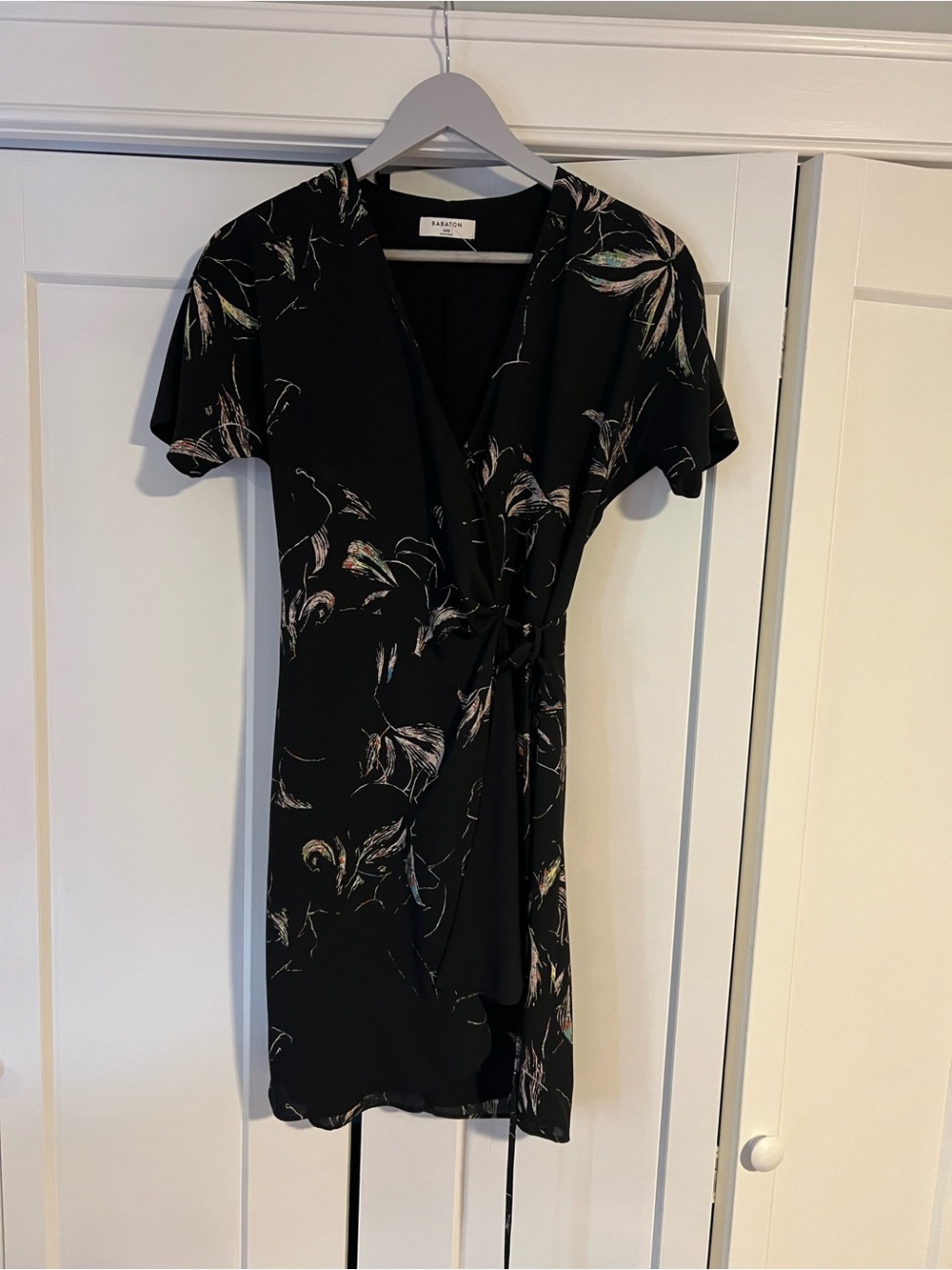 Aritzia babaton Black Wallace Wrap Dress